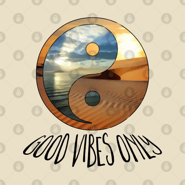 yin yang - good vibes only - black by EDDArt