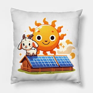 Solar Farm Illustration Pillow