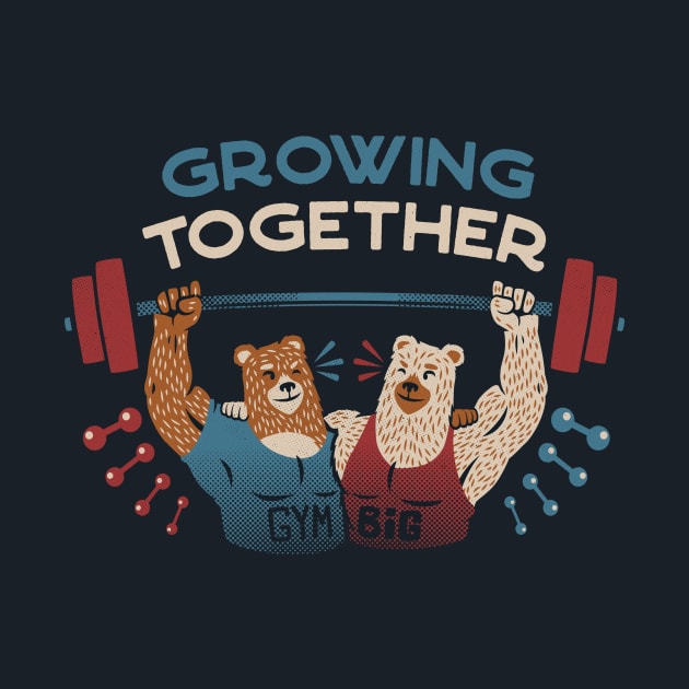 Growing Together Gym Bears Blue by Tobe Fonseca by Tobe_Fonseca