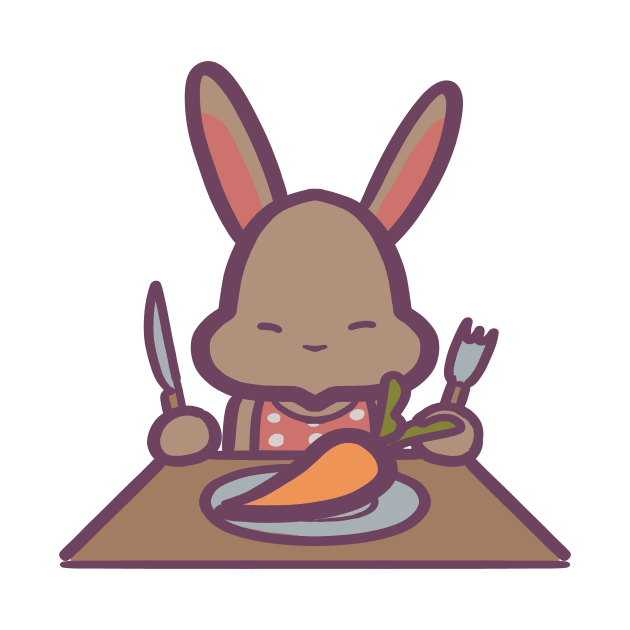 Bunny dining on a carrot by ThumboArtBumbo