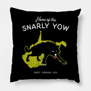 Home of the Snarly Yow - West Virginia, USA Cryptid Pillow