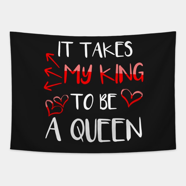 King and Queen Couple Shirt for Her Tapestry by LacaDesigns