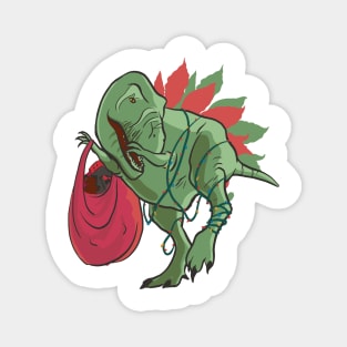 Christmas Tyranosaurus Dabbing Realistic Style Magnet