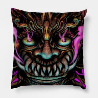 Japanese Dragon Mask Pillow