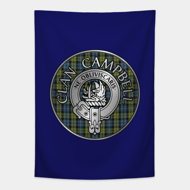 Clan Campbell Crest & Tartan Tapestry by Taylor'd Designs