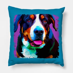 Greater Swiss Mountain Dog Pop Art - Dog Lover Gifts Pillow