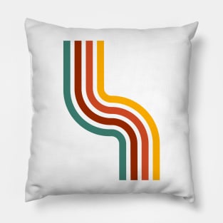 Retro Colorful Curvy Line Pillow