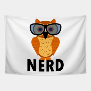 Cute Nerdy Owl with funny Nerd Glasses - Intelligent and Smart Nerd Owl Tapestry