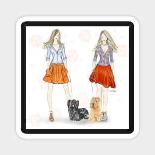 Twinsies fashion Illustration Magnet