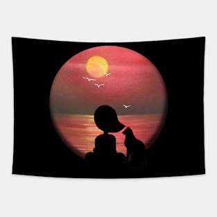 My Cat & Me - Sunset Tapestry