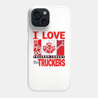 CONVOY TRUCK FOR FREEDOM -LIBERTE - I LOVE THE TRUCKERS RED LETTERS Phone Case