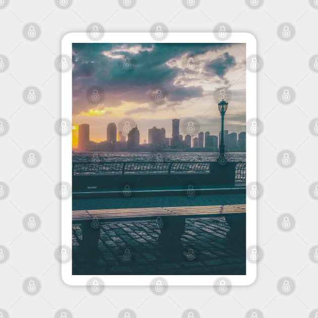 Jersey City Skyline Battery Park Manhattan NYC Magnet by eleonoraingrid