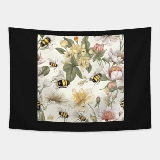 Bees and Yellow Wild Flowers Tapestry