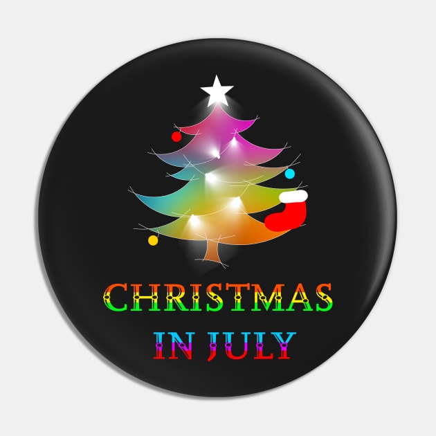 Christmas in July Rainbow Christmas Tree Pin by Artstastic