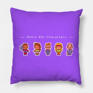 Retro Character Pixel Art 80's Pillow