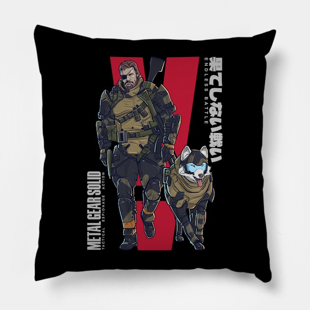 Big Boss ft. DD (Dark) Pillow by Vector Volt