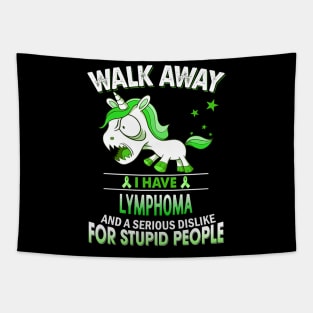 funny lymphoma grumpy unicorn warrior Tapestry