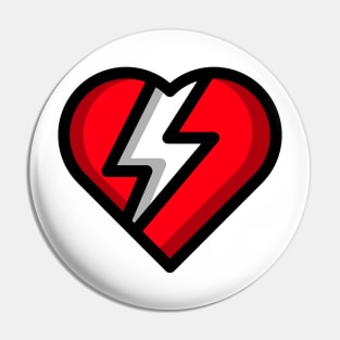 Love Struck Heart Black, Red And White Pin