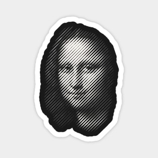 Mona Lisa in Diagonal Stripes Anamorphic Pop Art Magnet