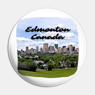 Edmonton Canada Skyline Painting Pin