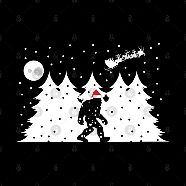 Bigfoot Santa Claus Bigfoot  Sasquatch Christmas Gift  TEE by NIKA13