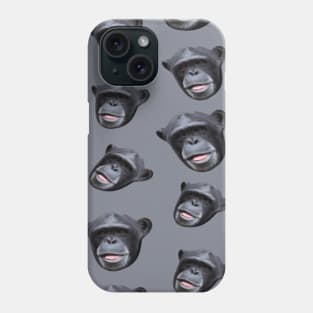 1980s funny ape monkey grey black chimpanzee Phone Case