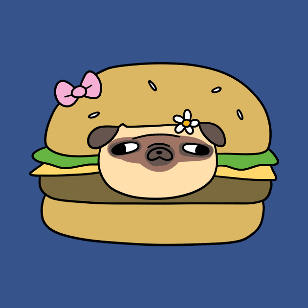 Pug face on Hamburger by saradaboru