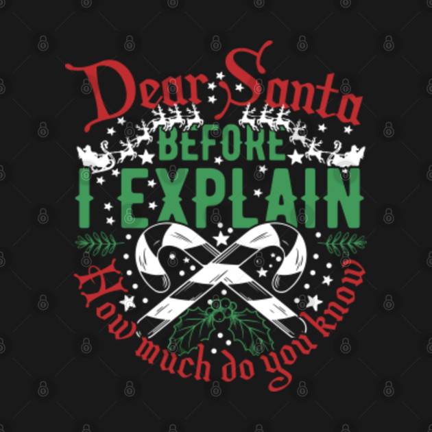 Disover Dear Santa Before I Explain How Much Do You Know Great Christmas Gift Idea - Dear Santa Before I Explain - T-Shirt