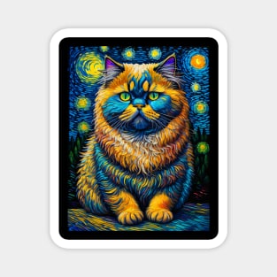 The Persian Cat in starry night Magnet