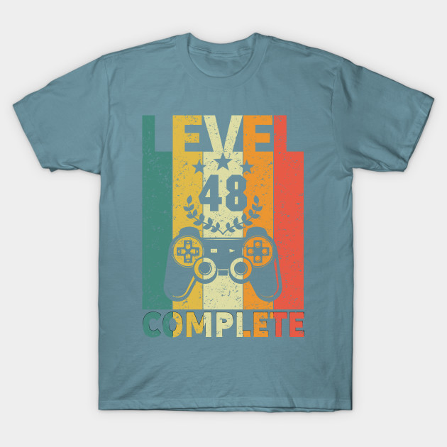 Disover 48th Birthday Gift - Level 48 complete video gamer - Level 48 Complete Retro Vintage - T-Shirt