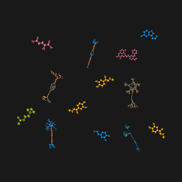 Neurons and Neurotransmitters Rainbow by MSBoydston