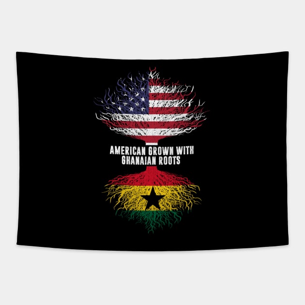 American Grown with Ghanaian Roots USA Flag Tapestry by silvercoin