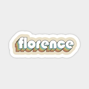 Florence - Retro Rainbow Typography Faded Style Magnet