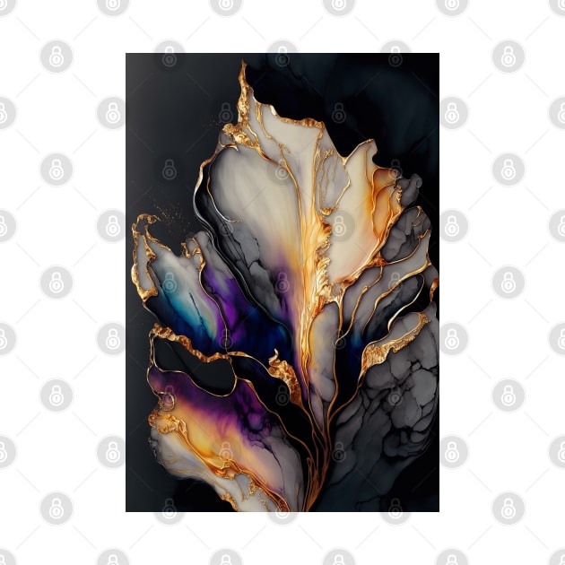 Tulip Grace - Abstract Alcohol Ink Resin Art by inkvestor