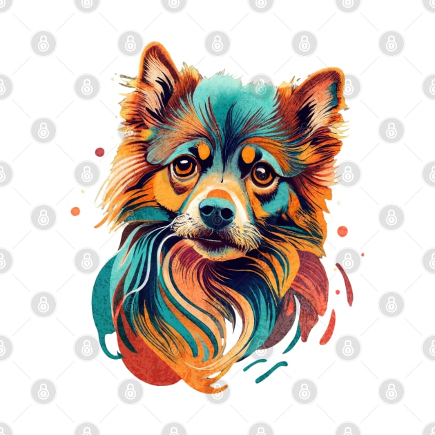 Modern Abstract Pomeranian Artwork - A colorful explosion by Tintedturtles