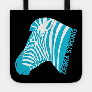 Ehlers Danlos Rare Disease Awareness Zebra Strong Turquoise Tote