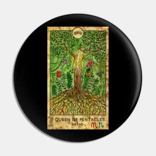 Queen Of Pentacles. Minor Arcana Tarot Card Design. Pin