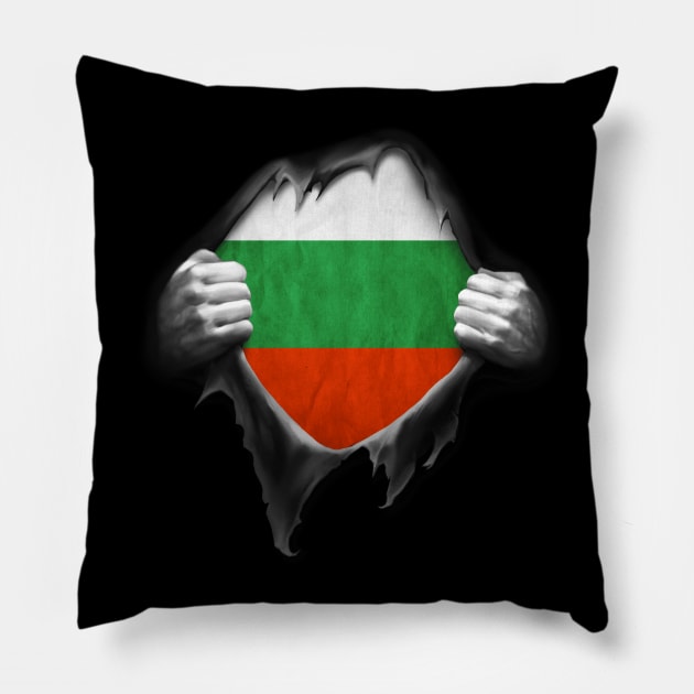 Bulgaria Flag Bulgarian Roots DNA Pride Gift Pillow by nikolayjs