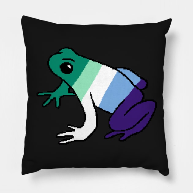 Pixel Gay Man Frog Pillow by whizz0