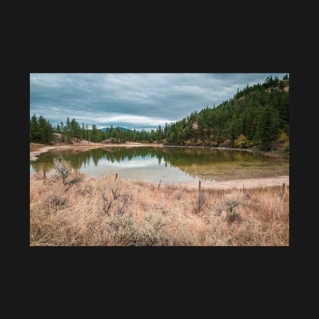 Autumn Lake Reflections in the Grasslands by Amy-K-Mitchell