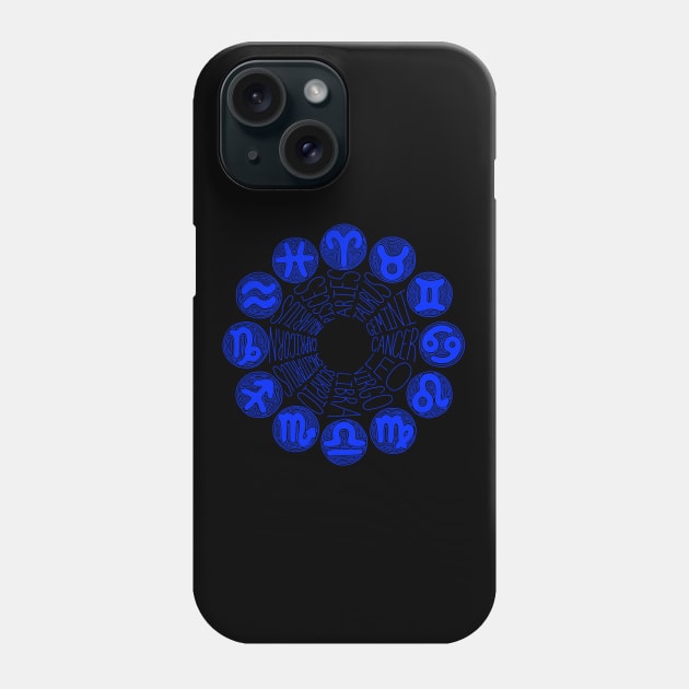 Zodiac Signs (blue) Phone Case by calenbundalas