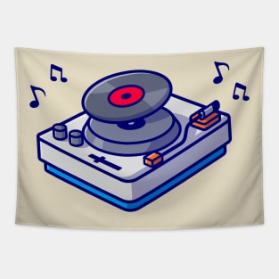 Turntable With Vinyl Cartoon Tapestry