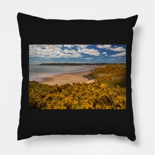 Tor Bay and Oxwich Bay, Gower, Wales Pillow