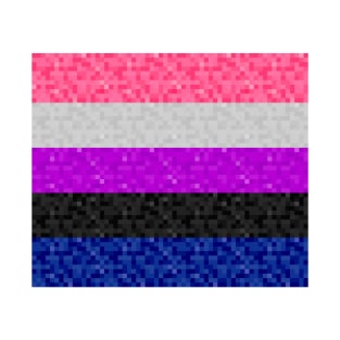 Gender Fluid Pride Pixel Flag Repeating Background T-Shirt