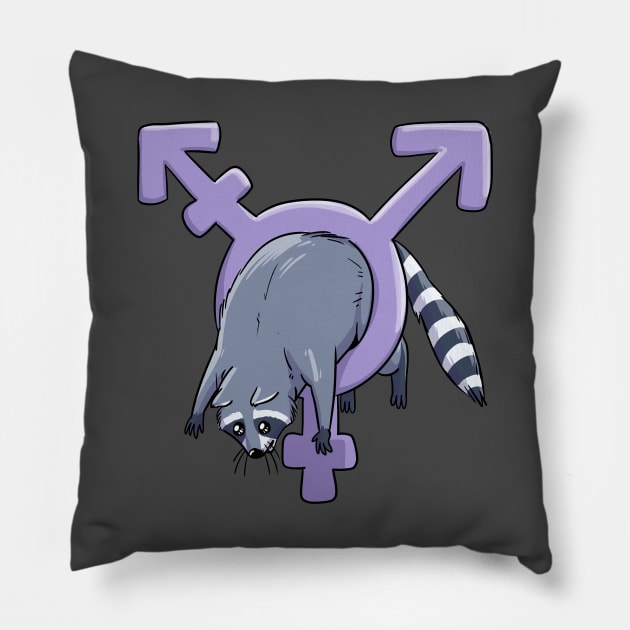 Trans Raccoon Pillow by sophielabelle