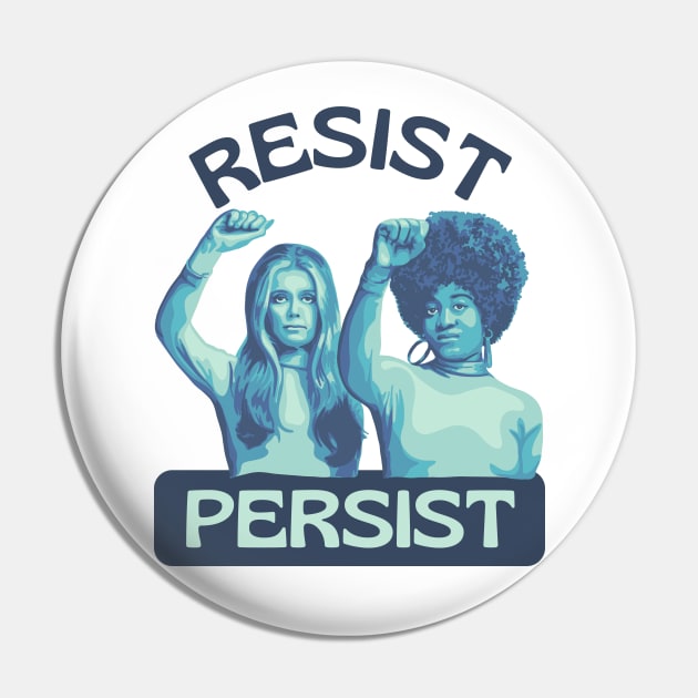 Gloria Steinem and Angela Davis Portrait Pin by Slightly Unhinged