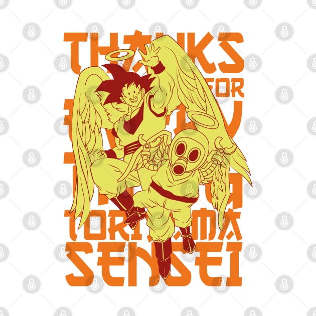 AKIRA TORIYAMA: THANKS FOR EVERYTHING TORIYAMA SENSEI BACK AND FRONT by FunGangStore