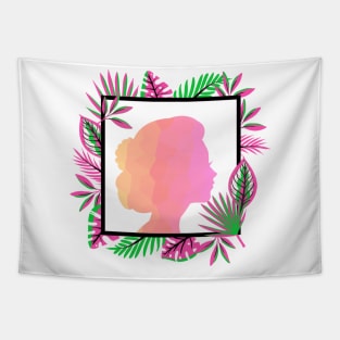 PRETTY Woman Pink Beauty Portrait Tapestry