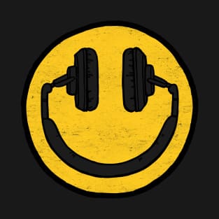 Headphones Smiley Face: Music Makes Me Happy T-Shirt