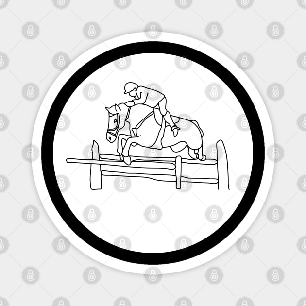 Horse rider. Interesting design, modern, interesting drawing. Hobby and interest. Concept and idea. Magnet by grafinya